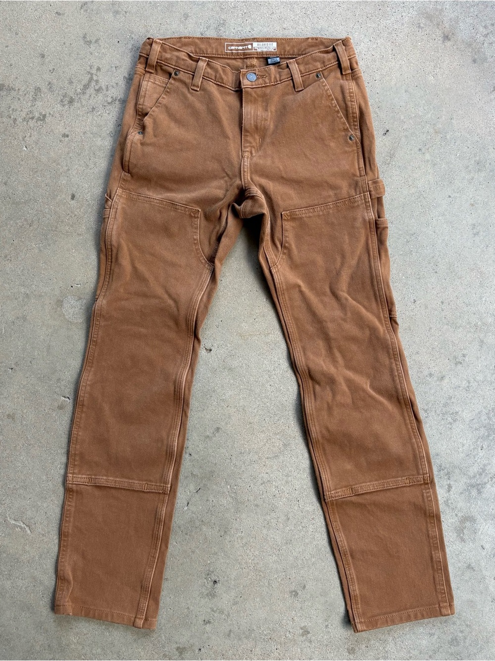 Carhartt Double Knee Pants Women's Size 4 Relaxed Fit 104296-BRN